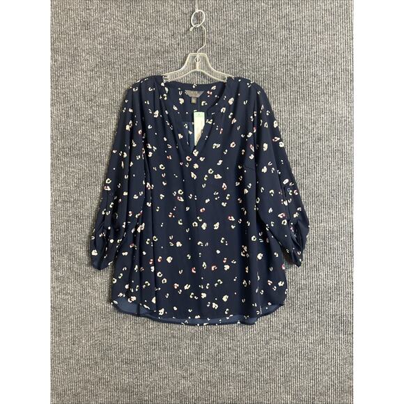 Mix By 41 Hawthorn Womens Printed Blouse Plus Size 2X Office Career New - Picture 1 of 10